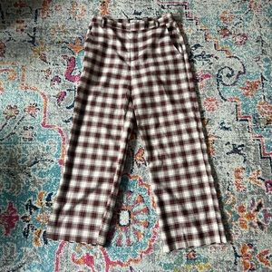 urban outfitters brown plaid ankle trousers